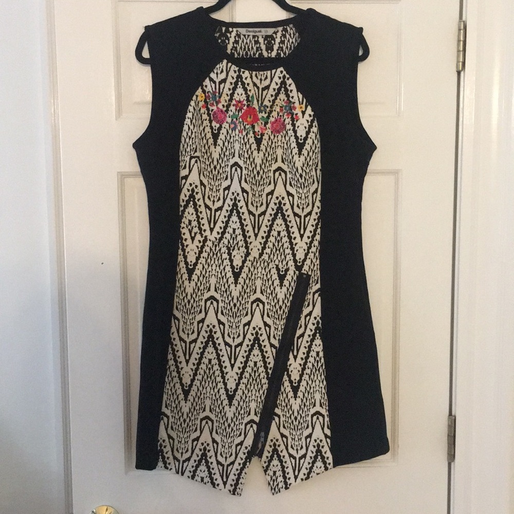 Desigual Multi Asymmetrical Mini Dress NWOT 12